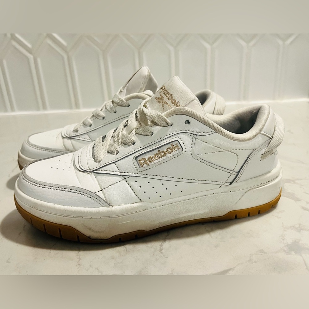 Reebok White Leather Low-Top Sneakers